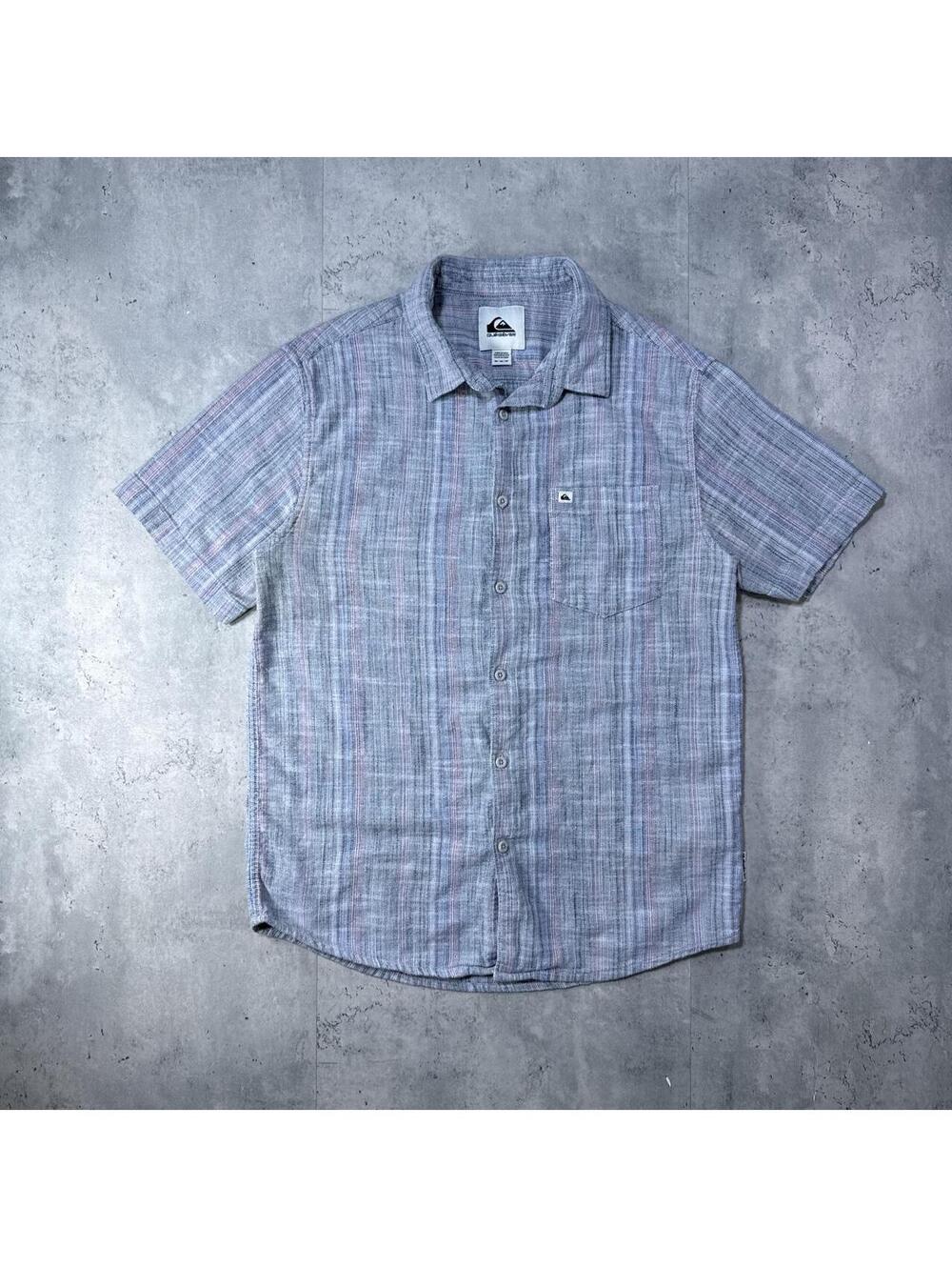 Y2K Quiksilver 00s Surf blue button up shirt Size Medium